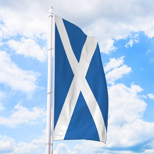 Schottland Flagge 150 x 600 cm - für Fahnenmast, Schottlandfahne aus reißfestem Fahnen-Polyester-Stoff, Hissfahne Hochformat wetterfest und UV-beständig