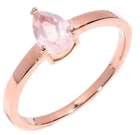Ring mit Naturstein Rosenquarz Silberring mit 925 Sterling handgefertigter Ring für Männer-Frauen Verlobung, Alltagsring R-058-24-P