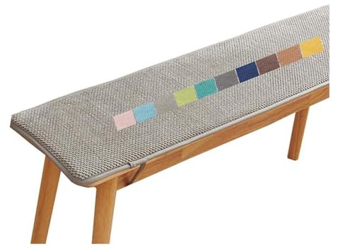 Stuhlkissen Mit Bändern, Sitzkissen Gartenstuhl Outdoor, Bankkissen, Gartenbank Kissen Bankauflage, Sitzauflage Bank Rutschfeste Sitzpolster Bank Für Indoor Fenster Terrasse e3(Light Gray,180x35 cm 71