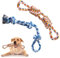 7WUNDERBAR Hundespielzeug Hund Seil Kauspielzeug Hund Set, 2 Stück Hund Kauen Spielzeug 60cm, Hundeseil aus Baumwollseil 3 Knoten Tau Hund Zerrspielzeug unzerstörbar für (Große Hunde)