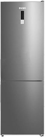 Svan Frigorífico Combi Inox, 2 Puertas SC188603ENFDX, Capacidad 86 Litros, No Frost, Multi Air Flow, Bajo Nivel Sonoro, Puerta Reversible, Clasificación Energética E
