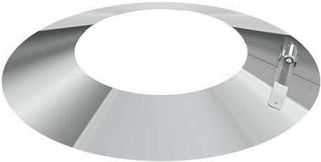 Schornstein Wetterkragen/Wandblende/Wandrosette aus Edelstahl für einwandige Schornsteine, Durchmesser 130 mm