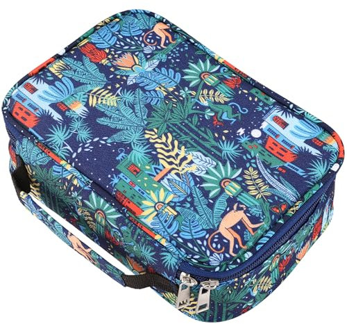 Kesote Federmappe Federmäppchen 72 Slots Federtasche Große Kapazität Bleistift Beutel Abnehmbar Stiftemappe für Mädchen Jungen Einschulung Schulanfang (Regenwald)