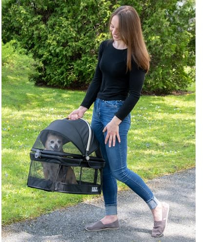 Pet Gear No Zip View 360 Haustier-Sicherheitsträger & Autositz für kleine Hunde und Katzen, Druckknopf-Eingang, Ansicht 360 50,8 cm, Onyx