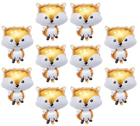 ifundom 10stücke Fuchs Folienballons Cartoon Tierballons Für Geburtstagsfeiern Und Kinderfeste Langlebige Deko Aus Aluminiumfolie Für Spaß Und Fotografie
