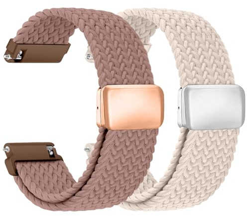 Chinbersky Nylon Geflochtenes Uhrenarmband 22mm mit Magnet Verschluss, Armband 22mm Elastisches Band für Galaxy Watch 3 45mm/46mm/Gear S3 Classic/Amazfit Balance/gtr 3/4/2/bip 5/Huawei Gt 5/4/3/2 46mm