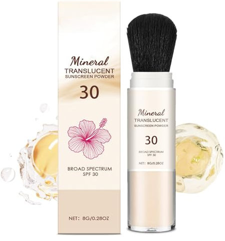 Mineral Powder Sunscreen Spf 30, Scalp Sunscreen Long-Lasting Sweatproof Translucent Spf Powder