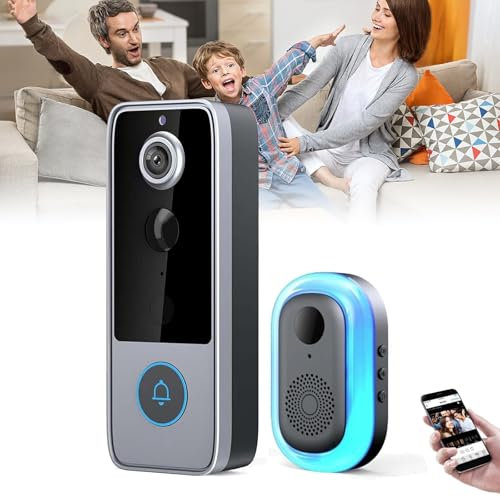 GuardianBell Pro, Smart WiFi Doorbell and Security Cam, Wire-Free 120° HD View, with Live View, Ip65 WaterproofLocal Recordings, Two-Way Audio for Home Security