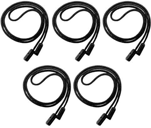 XWYDZ 5 Pack Spectacles Cord, Glasses Cord, Adjustable Sunglasses String, Unbreakable Eyewear Retainer for Sports, Daily Use, Kids and Adults Universal Fit (Black)
