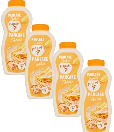 Pancake Shaker 155g – Smooth & Fluffy Pancake Mix for Quick & Easy Breakfasts (4 x Bottle)