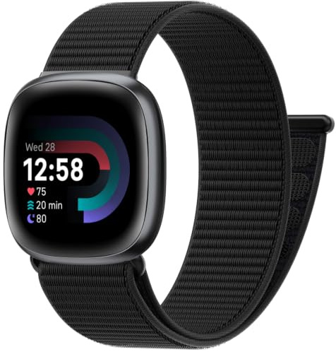 Nylon Armband für Fitbit Versa 4/3 Armband,für Fitbit Sense 2/Sense Armband | Ultraleichtes, atmungsaktives Sportarmband für fitbit armband Damen Herren, Ersatzarmband für Sport Alltag und Büro-Pendler