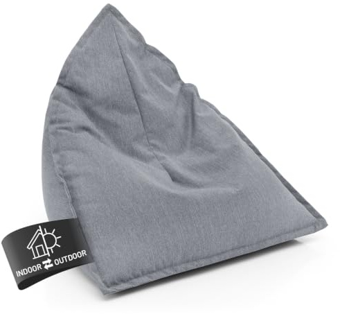 Lumaland Olefin Collection Triangle Sitzsack Indoor & Outdoor wetterfest | Design Sitzkissen Outdoor, UV-, chlor-, salzwasserresistentes Olefin-Polymergewebe, ergonomisches Sitzgefühl, 40 cm Sitzhöhe