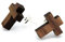 NaturSchatulle Holzohrringe Kreuz Nussbaum Ohrstecker Holz Kreuzform 925 Sterling Silber Holzschmuck Ohrringe Damen Ohrschmuck