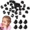 VEGCOO 60 Pcs Mini Hair Clips, Plastic Hair Claw Clips Pins Clamps for Girls and Women, Black Claws