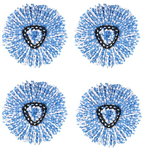 WANGCL 4 Pack Spin Mop Replacement Head for O-Cedar EasyWring RinseClean Microfiber Spin Mop Replacement Head for 2 Tanks System( Blue