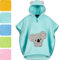 Morgenstern Accappatoio Poncho da Bagno per Bambini 100% Cotone 1-4 Anni Telo da Spiaggia con Cappuccio OEKO-TEX 100 Koala Turchese