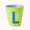 Selezione Cartoleria Varzi - Rice Bicchiere Melamina Lettera L Tazza Lime