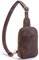 Telena Klein Brusttasche Damen, Sling Bag Damen Umhängetasche Kleiner Crossbody Bag Kunstleder Schultertasche Mini, Kaffee