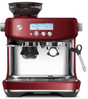Breville BES878RVC, máquina de café espresso con molinillo y espumador de leche, máquina de café espresso con segundo calentamiento, máquina de capuchino y café con leche para el hogar, pastel de
