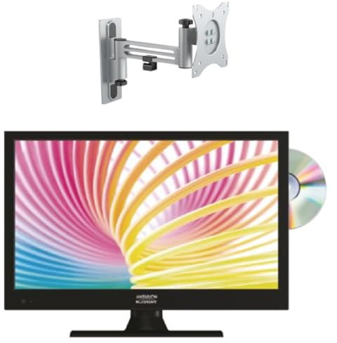 Antarion Pack TV LED 16 40cm HD TNT + supporto TV da campeggio auto 180° carico max 15kg