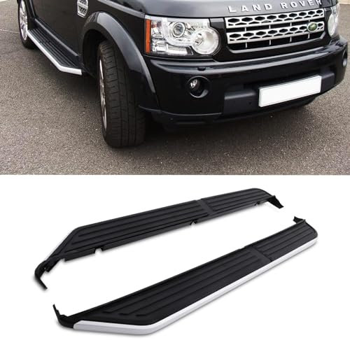 Predator 4x4 Paire de marchepieds latéraux en aluminium pour Land Rover Discovery 4 L319 09-16 Argenté et noir