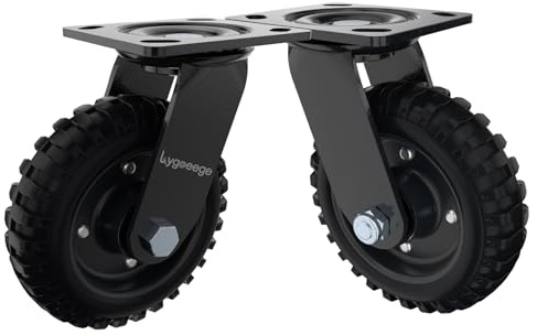 Lygoeege Heavy Duty Caster Wheel, Drehbare Fußrolle, 15CM*2, 250KG Kapazität, Vollgummi, Gusseisen, Outdoor, Flat Free für Karren, Dolly, Werkbank, Trolley, DIY-Tools