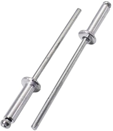 SKIR'CO (300 pcs) Aluminium Blind Rivets 3.0 x 16 mm, Steel Mandrel, Pop Rivets, Dome Head, DIN 7337 Rivets