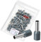 Chanzon 100 piezas de casquillo de nailon aislado 12 AWG (4,0 mm²) cable E4009 extremos de terminal color cobre puro nailon gris (PA) aislado