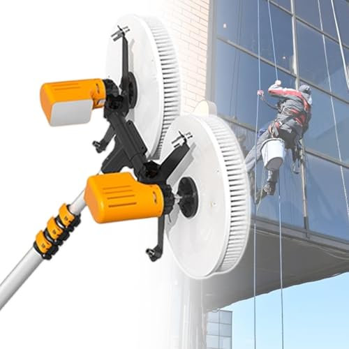 vnmudzeo Solar Panel Cleaning Rotating Brush,with Water Curtain Cleaning Function,65 cm Cleaning Width Electric Photovoltaic Panel Washing Sets 3.5 m-7.5 m,A-3.5M/11.5Ft