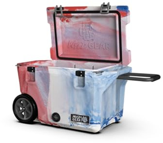 Wyld Gear 50qt Freedom Series Kühler mit Rollen - Langlebige, leistungsstarke Eisspeicherung, tragbar mit Abschleppgriff - ideal für Outdoor-Abenteuer, Heckklappe und Camping