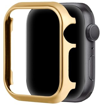 PWQYRQE Kratzfest Gehäuse Glitzer Gold Kompatibel mit Apple Watch 40mm | Ultradünne PC Schutz Bling Hard Aluminium Hülle Metall Uhren-Zubehör Uhrengehäuse Kompatibel mit iWatch SE 40mm Series 6 5 4