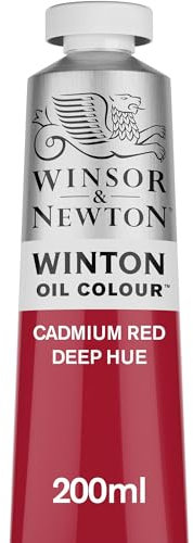 Winsor & Newton Winton - Tubo de Pintura al Óleo, 200 ML, Rojo (Tono Rojo de cadmio oscuro)