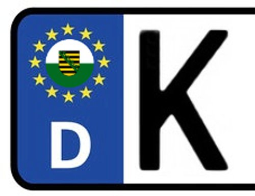 Werbetechnik Sotirios Papoutsis 2X Kennzeichen Aufkleber Sachsen Nummernschild Sticker (ca.2 cm)