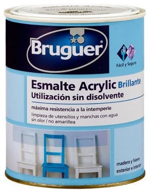 ESMALTE ACRILICO BRUGUER BRILLANTE INTERIOR. EXTERIOR SIN OLOR NEGRO 804106431 4 LT