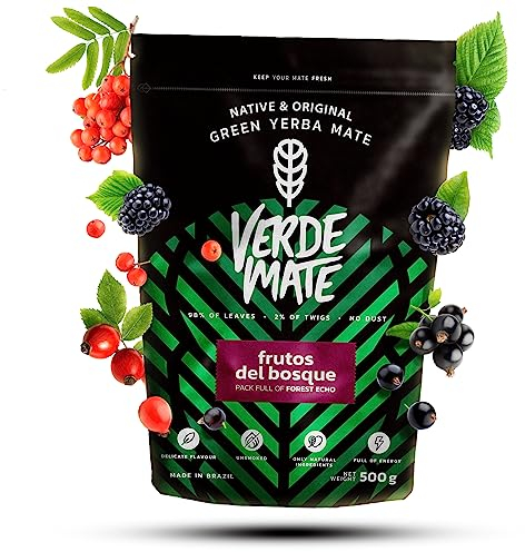 Verde Mate Frutos del Bosque Mate Tea 500g | Yerba Mate Tea from Brazil | Flavoured yerba mate | Unsmoked | Gluten free | Vegan