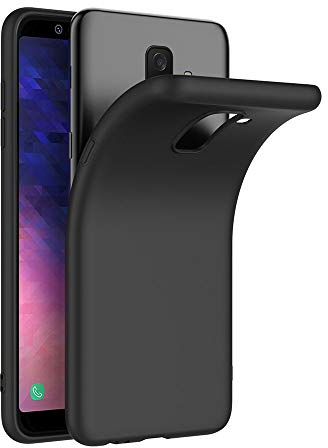 AICEK Cover per Samsung Galaxy A6 Plus 2018, Cover Samsung A6 Plus 2018 Nero Silicone Case Molle di TPU Sottile Custodia per Galaxy A6 Plus 2018 (6,0 Pollici)
