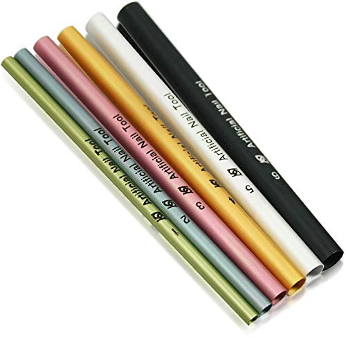 Pinch-Stick Set - 6 Stück - Röhrchen Aluminium - 6er Set - für den perfekten C-Tunnel - Hilfwerkzeug für die Acrylmodellage oder Gel-Modellage