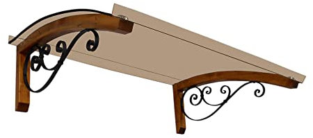 Pensiline Bellhouse Auvent en Bois Modèle Legno Riccio Teck P 90 H 42 L 150 CM - BRONZÉ