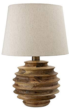 Bloomingville Svale Tischlampe aus Mangoholz in der Farbe Natur, Maße: D38,5xH54 cm, 82046379