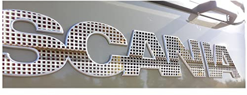 W.B.A. Aufkleber passend für Scania Emblem der Serie S und R ab Bj. 2017 Motivauswahl Rauten Rost Holz (Rost 007)