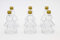 Flaschenbauer - 6 x Leere Glasflaschen 50ml Lebkuchenmann: Mini Glasflaschen mit Schraubverschluss Gold verwendbar als kleine Flaschen zum Befüllen, Leere Schnapsflaschen klein - Inklusive Etikett