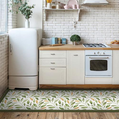 CREARREDA Tappeto Cucina in Vinile Passatoia Cucina Tappetino da Cucina Antiscivolo Lavabile con un Panno con Stampa 100% Made in Italy