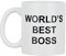 KINOEE Dunder Mifflin The Office World's Best Boss Coffee Mug 11oz Funny Ceramic Coffee Mug Gift Idea