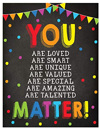 Andaz Press Wandposter für Schule, Klassenzimmer, Lehrer, 21,6 x 27,9 cm, You Are Loved Smart, einzigartig, You Matter, 1 Stück, ungerahmt, inspirierende Poster für Klassenzimmer