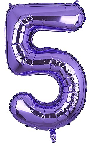 100 CM Groß Lila Zahl 5 Folienballon Luftballon Folien Mylar Riese Helium Luftballons Geburtstag Party Deko Lieferungen
