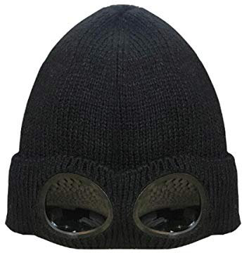 Ewanda store Unisex Fleece Skimützen Beanie Wintermütze mit Brille Strickmütze Warme Wollmützen Schnee Ski Skull Outdoor Cap