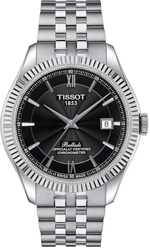 Tissot orologio Ballade Powermatic 80 Silicium COSC 41mm antracite automatico acciaio T108.408.11.058.00