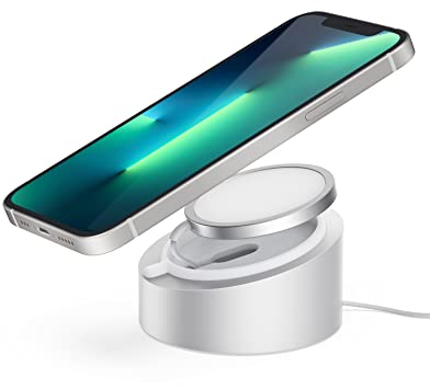 Stouchi Mag-safe Charger Stand Supporto Mag safe Heavy-Duty Premium Metal Holder Base Mag Safe Desktop Dock Compatibile con il Mag-Safe per iPhone 12/13 (non include caricatore Mag-safe in Pack)