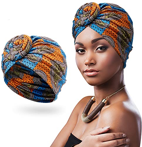 Boyiee Afrikanischer Turban Kopfbedeckung Geknoteter Vorgebundene Kopfwickel Mütze