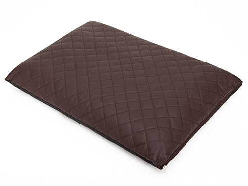 PillowPrim Hundekissen Elite Matratze Hundebett Hundesofa Hundekorb Hundecouch Tierbett Weich Haustierbett XL 74x50 cm Braun Öko-Leder